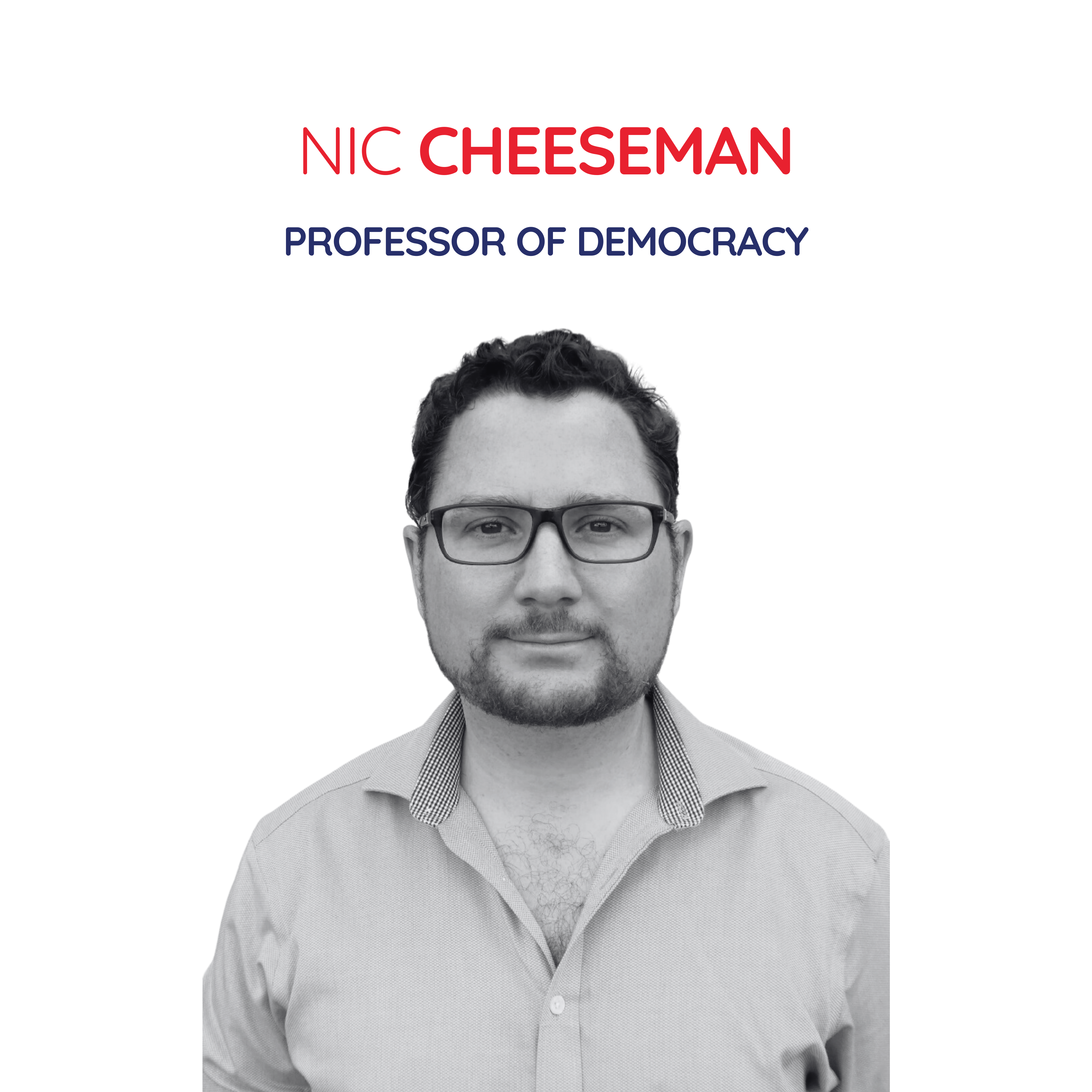 Black and white photo of Nic Cheeseman.